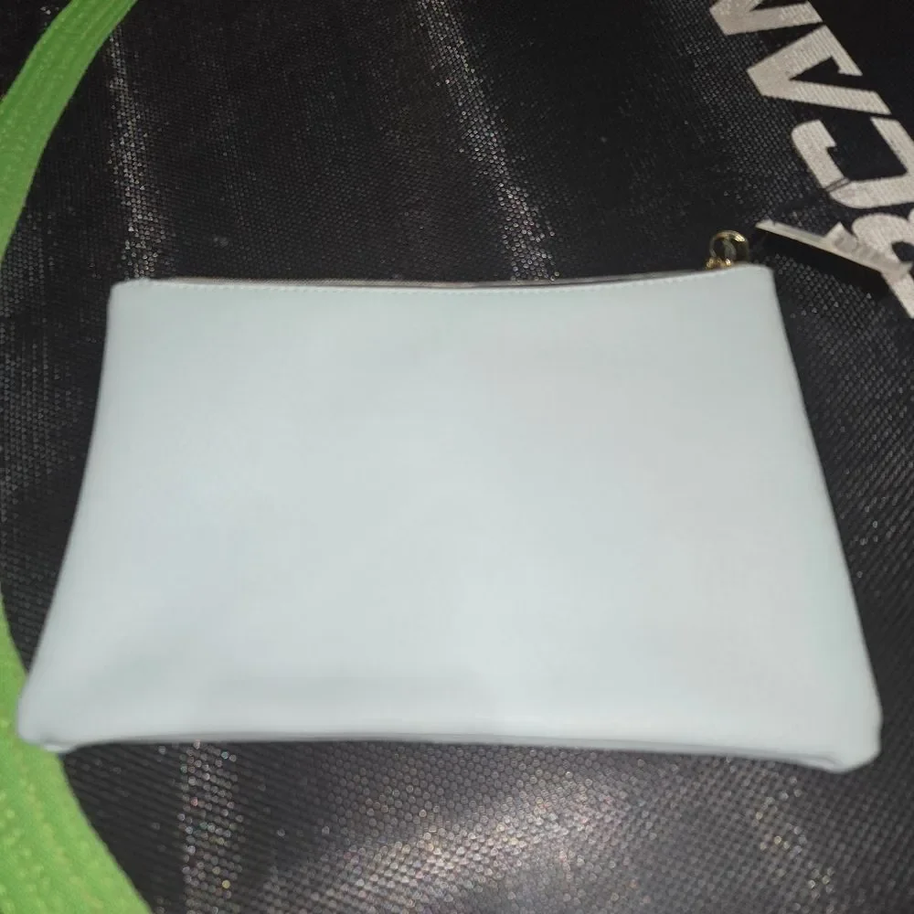 Smile Sparkle Shine Light Blue Pouch